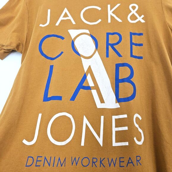 JACK & JONES Mens Workwear Yellow T-Shirt SMALL DENIM WORKWEAR - Picture 2 of 8